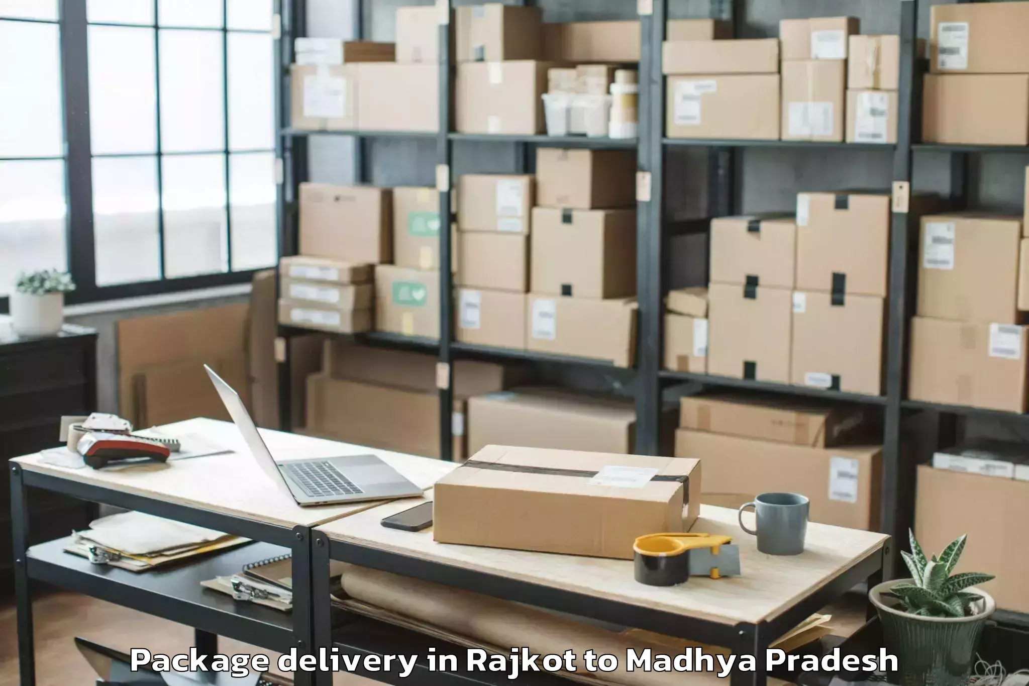 Easy Rajkot to Dabra Package Delivery Booking